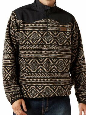 MENS ARIAT BASIS QUARTER ZIP FLEECE SWEATER MEDIUM